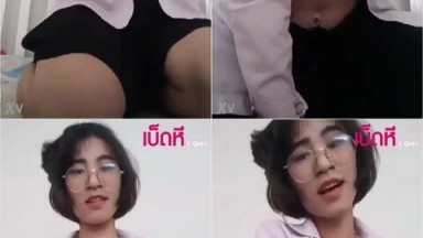 Video Bokep seorang mahasiswi, gadis berkacamata, mahasiswa Universitas Phayao Rajabhat, duduk di pancing, merasa heboh